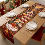 Custom Name Christmas Village Family Decor - Personalized Table Runner