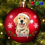 Custom Pet Photo Christmas Gifts For Pet Lovers - Personalized Full Wrap Ball Ornament