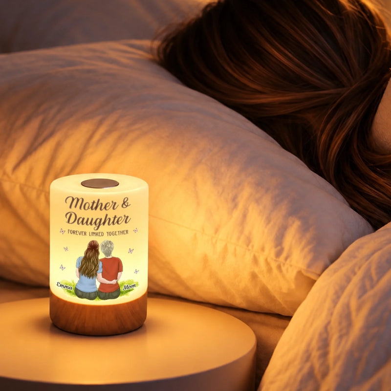 Custom Name Mother And Daughters Gifts - Personalized Dimmable Touch Night Light