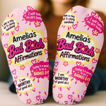 Custom Name Badass Affirmation Gifts for Women - Personalized Crew Socks