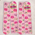 Custom Name Badass Affirmation Gifts for Women - Personalized Crew Socks