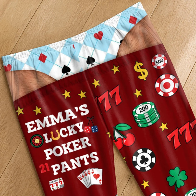 Custom Name Casino Poker Gifts for Couples - Personalized Pajama Pants