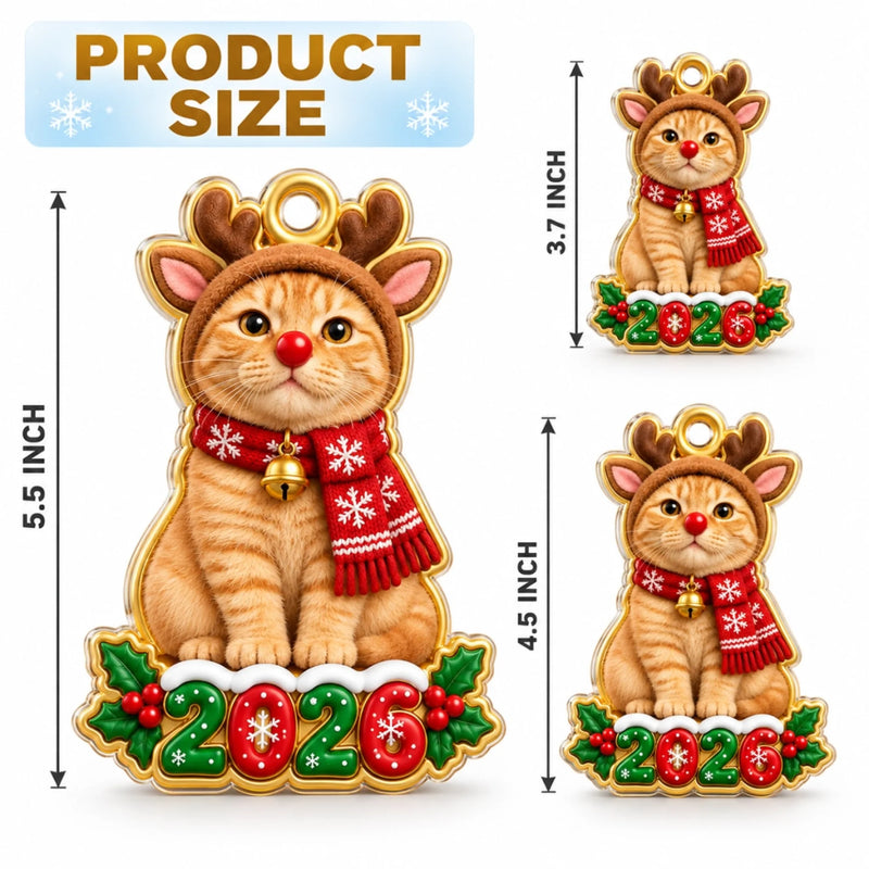 Custom Reindeer Pet Photo Christmas Keepsake - Personalized Acrylic Ornament
