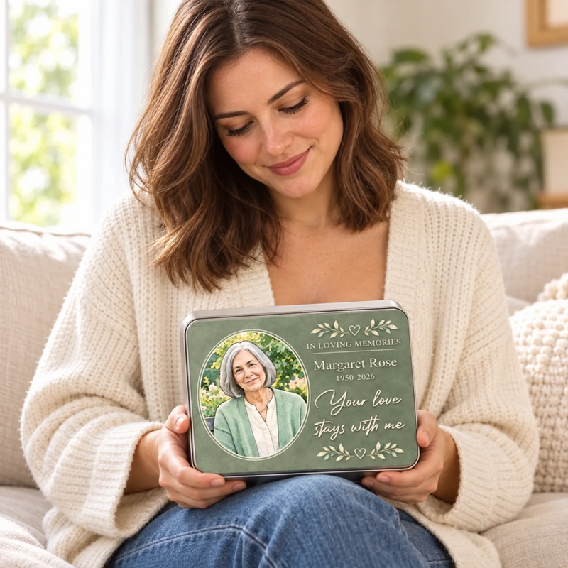 Custom Photo Memorial Keepsake Gifts - Personalized Metal Tin