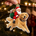 Custom Pet Photo Santa Christmas Keepsake Gifts For Pet Lovers - Personalized Acrylic Ornament