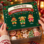 Custom Name Gingerbread Family Christmas Gifts - Personalized Metal Tin