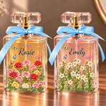 Custom Name Butterfly Flower Gifts For Women - Personalized Refillable Perfume Bottle