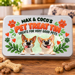 Custom Name Pet Treat Tin Gifts for Pet Lovers - Personalized Metal Tin