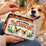 Custom Name Pet Treat Tin Gifts for Pet Lovers - Personalized Metal Tin