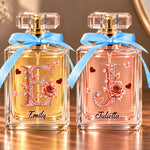 Custom Name Rose Initial Gifts For Women - Personalized Refillable Perfume Bottle