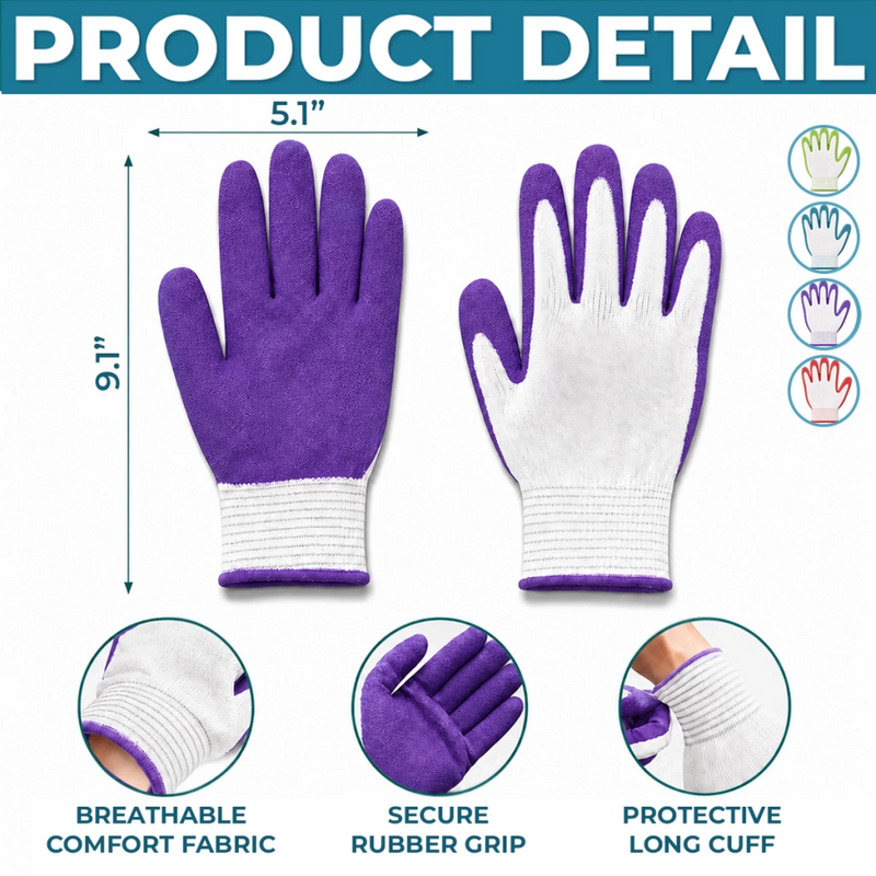 Custom Name Garden Gifts for Gardeners - Personalized Coated Grip Gloves