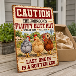 Custom Name Chicken Coop Humor Gifts for Hen Lovers - Personalized Metal Sign