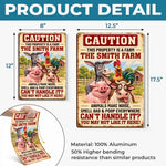 Custom Funny Farm Animal Warning Gifts - Personalized Metal Sign