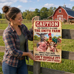 Custom Funny Farm Animal Warning Gifts - Personalized Metal Sign