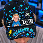 Custom Name Gamer Gifts for Kids - Personalized Classic Cap