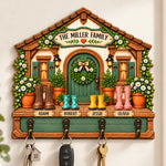 Custom Family Name Key Holder Gifts - Personalized Wooden Key Holder