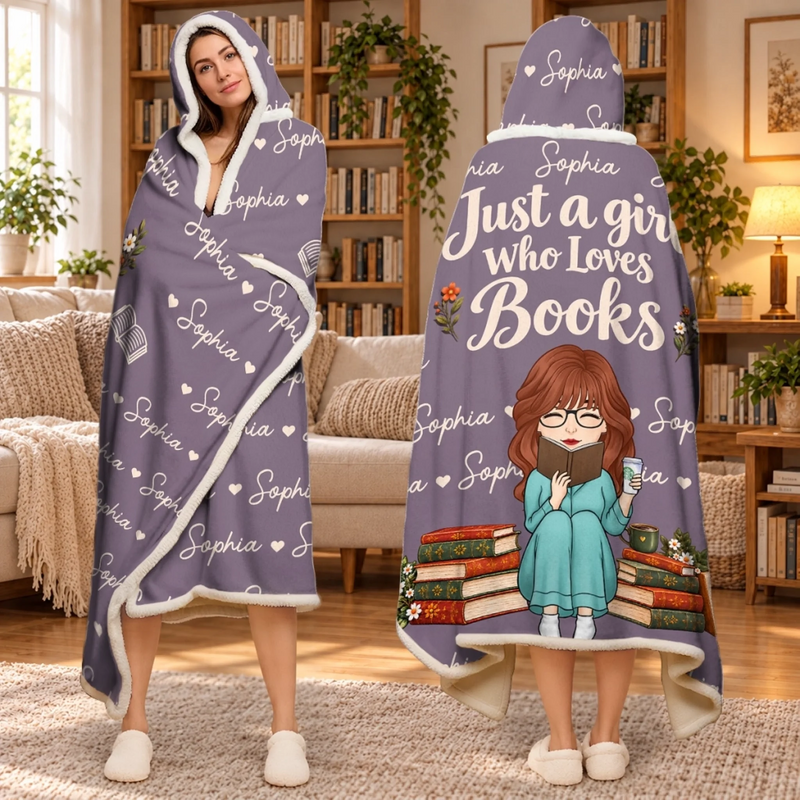 Custom Name Bookish Reader Gifts For Book Lovers - Personalized Snuggle Blanket