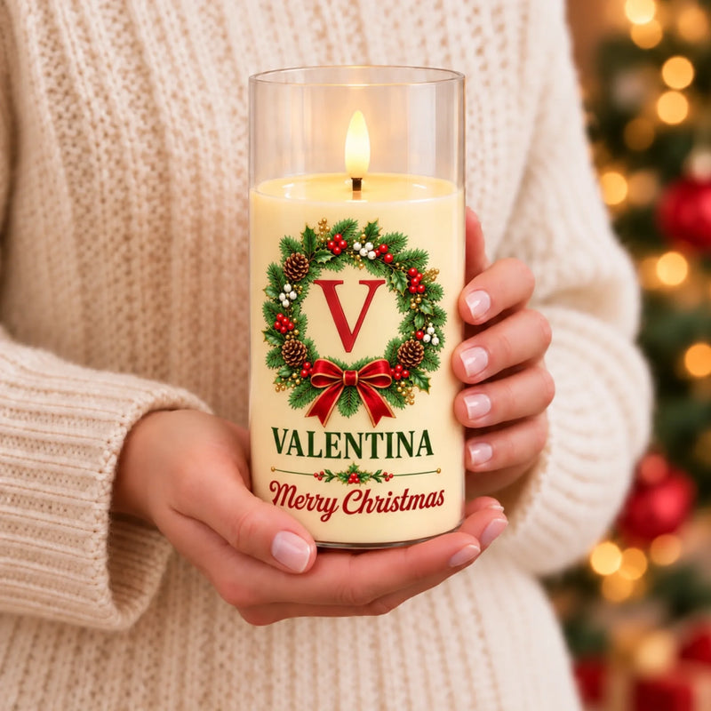 Custom Name Christmas Gifts for Families - Personalized LED Candle Light