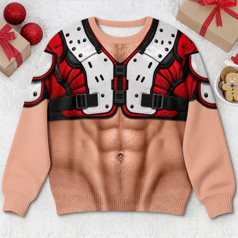 Custom Funny Football Beer Gifts for Men - Personalized Ugly Sweatshirt