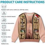 Custom Skin Tone Funny Christmas Fishing Vest Gifts for Men - Personalized Ugly Sweatshirt
