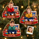 Custom Photo Surprised Kids Christmas Gifts - Personalized Acrylic Ornament