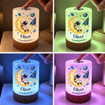 Custom Name Little Astronaut Birthday Gifts For Kids - Personalized Dimmable Touch Night Light
