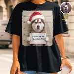 Custom Funny Pet Photo Christmas Mugshot Gifts For Dog And Cat Lovers - Personalized Comfort T-Shirt