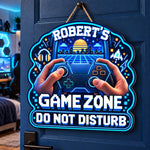 Custom Retro Controller Game Zone Gamer Decor - Personalized Wood Sign