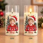 Custom Photo Santa Christmas Gifts For Families - Personalized LED Candle Light