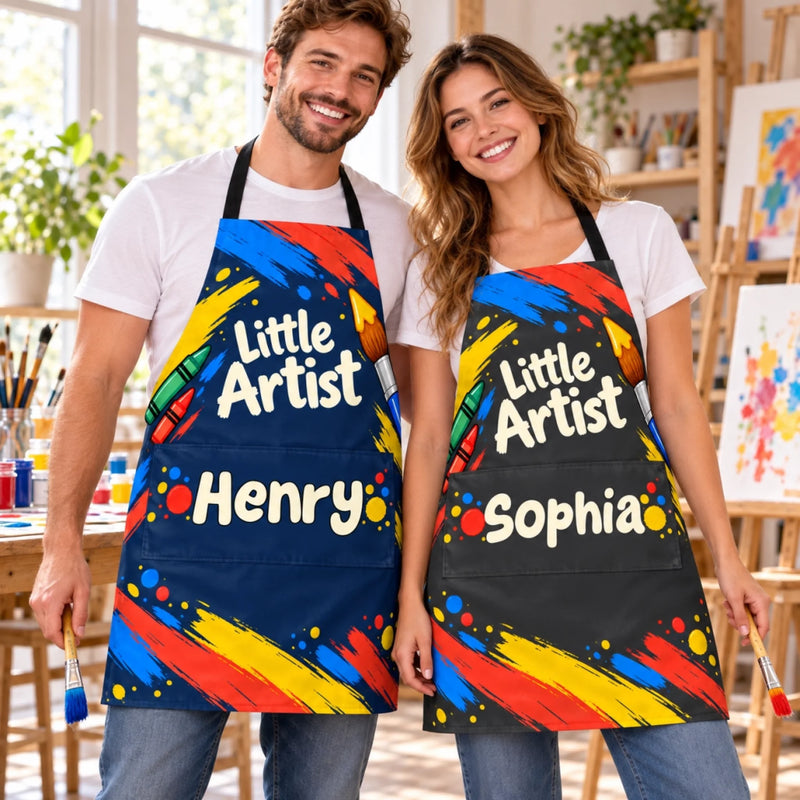 Custom Name Arts And Crafts Kids Gifts For Kids, Artists, Art Lovers - Personalized Apron With Pocket
