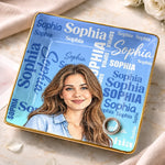 Custom Photo Name Vanity Gifts for Women - Personalized Jewelry Dish