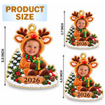 Custom Reindeer Baby Kids Christmas Gifts - Personalized Acrylic Ornament