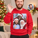 Custom Funny Photo Bigfoot Christmas Gifts - Personalized Crewneck Pullover Sweatshirt