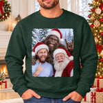 Custom Funny Photo Bigfoot Christmas Gifts - Personalized Crewneck Pullover Sweatshirt