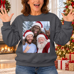 Custom Funny Photo Bigfoot Christmas Gifts - Personalized Crewneck Pullover Sweatshirt
