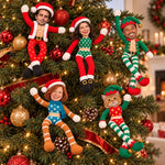 Custom Santa Elf And Gingerbread Family Christmas Gifts - Personalized Poseable Plush Doll