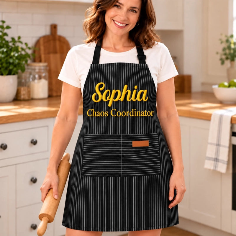 Custom Name Baking Gifts For Women - Personalized Embroidered Apron