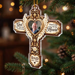 Custom Photo Memorial Cross Christmas Decor Gifts - Personalized Acrylic Ornament