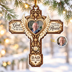 Custom Photo Memorial Cross Christmas Decor Gifts - Personalized Acrylic Ornament