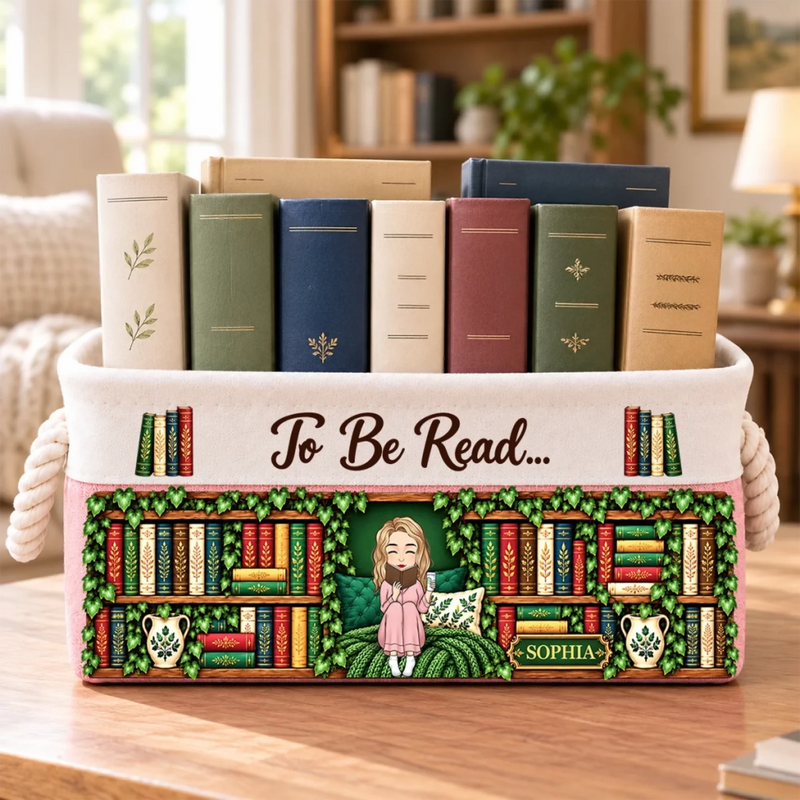 Custom Name Reading Nook Gifts For Bookworms - Personalized Storage Basket