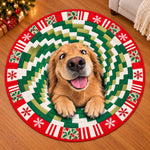 Custom Photo Vortex Dog Christmas Gifts For Pet Lovers - Personalized Quilted Round Mat