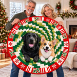 Custom Photo Vortex Dog Christmas Gifts For Pet Lovers - Personalized Quilted Round Mat