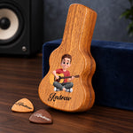 Custom Name Guitarist Gifts for Kids - Personalized Guitar Pick Holder Case
