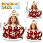 Custom Photo Hot Cocoa Kids Christmas Gifts - Personalized Acrylic Ornament
