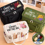 Custom Name Crochet Knitting Gifts For Yarn Lovers - Personalized Canvas Yarn Tote Bag