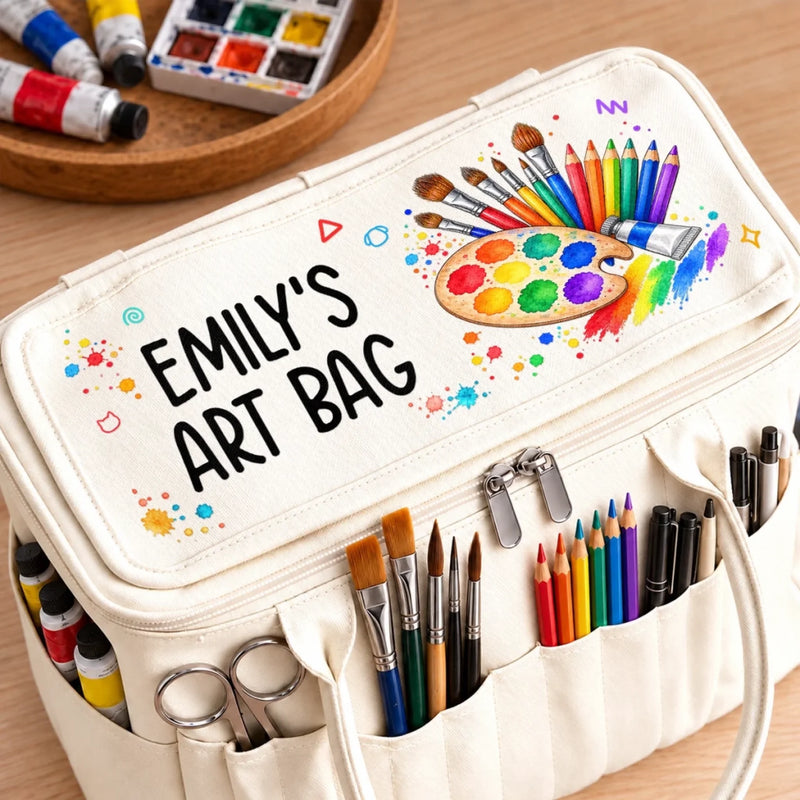 Custom Name Artist Gifts For Art Lovers - Personalized Canvas Yarn Tote Bag