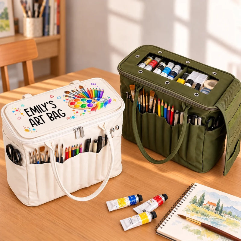 Custom Name Artist Gifts For Art Lovers - Personalized Canvas Yarn Tote Bag