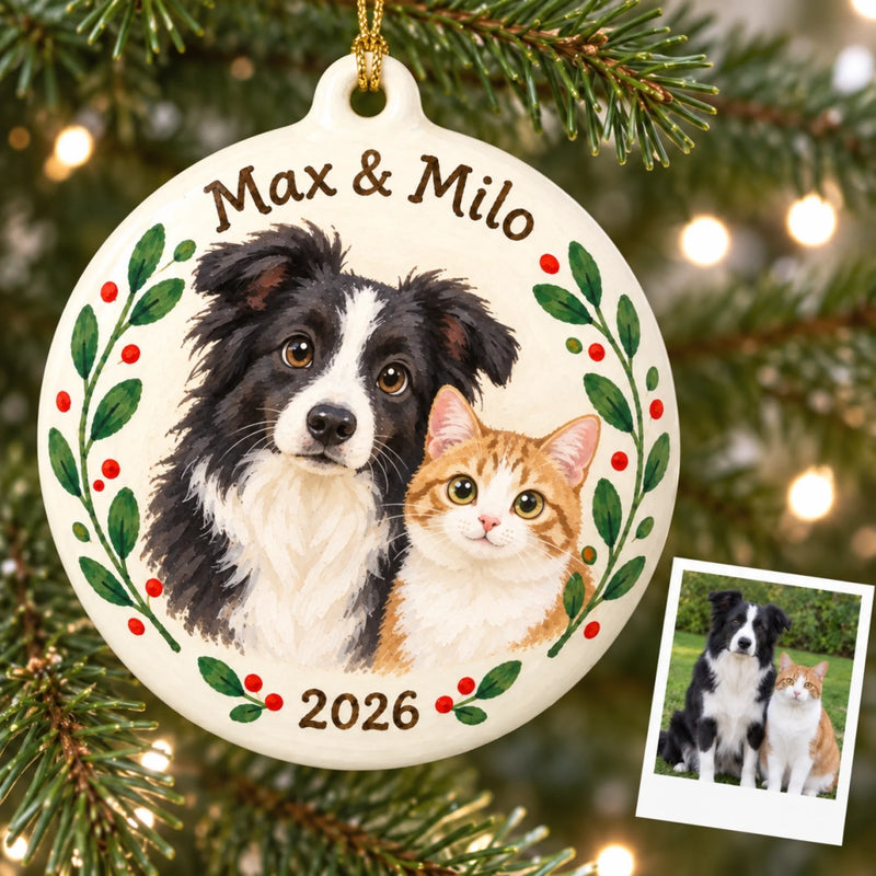 Custom Whimsical Photo Kids Christmas Gifts - Personalized Acrylic Ornament
