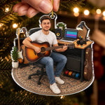 Custom Photo Guitar Player Gifts For Music Lovers - Personalized Acrylic Ornament