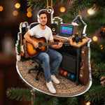 Custom Photo Guitar Player Gifts For Music Lovers - Personalized Acrylic Ornament